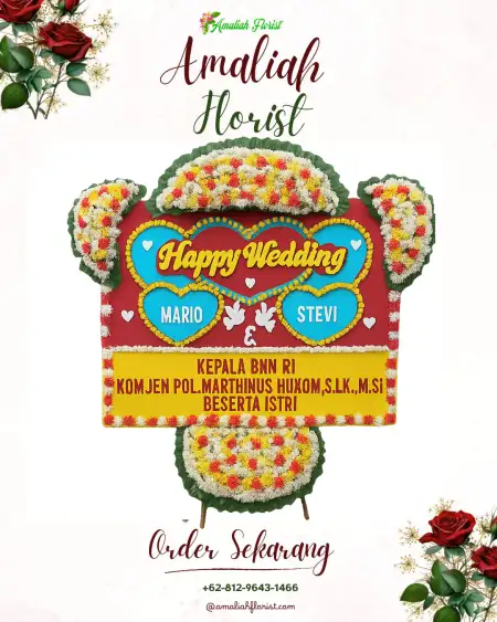 Papan Bunga Pernikahan Guli